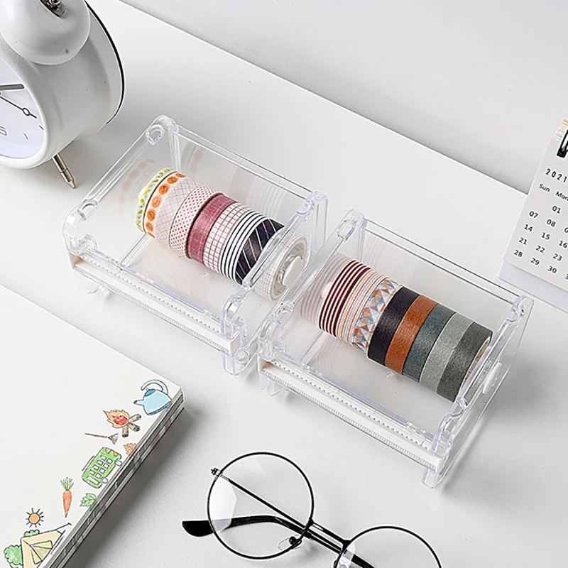 Japanisches Briefpapier Masking Tape Cutter Tape Storage Organizer Cutter Office Tape Spender Büro Schreibtisch liefert Tape Holder