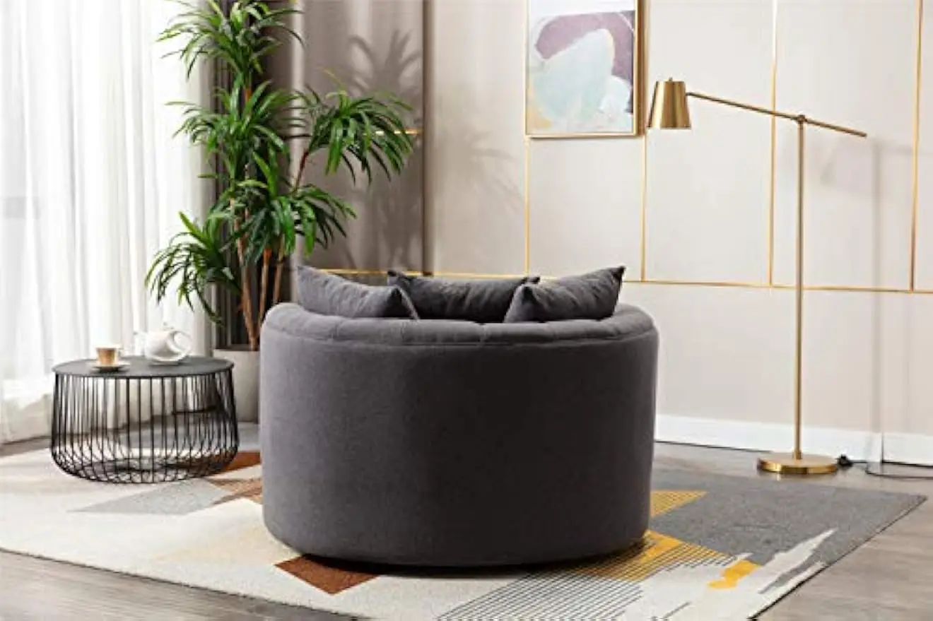 Modern Swivel Accent Chair Barrel Chair for Hotel Living Room, Modern Leisure Grey Our chairs are carefully designed