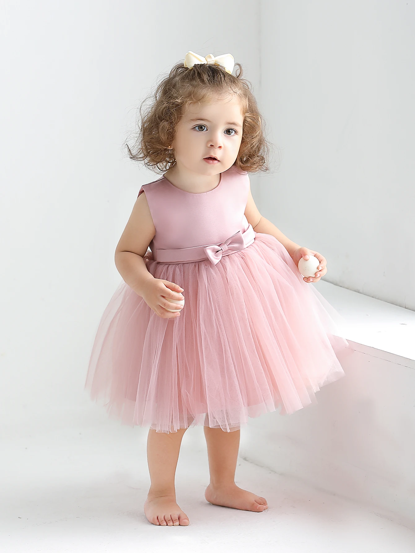 strapless open back dress Snowflake Sparkle Princess Dress – Mia Belle Girls main image 1
