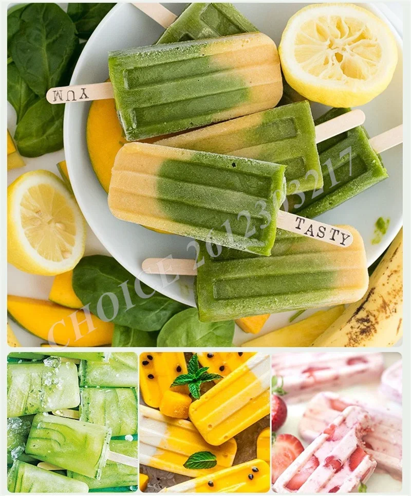 220V Electric Commercial Fruit Ice Cream Machine Automatic Single and Double Manual Popsicle Maker Quick-Freezing Making 6