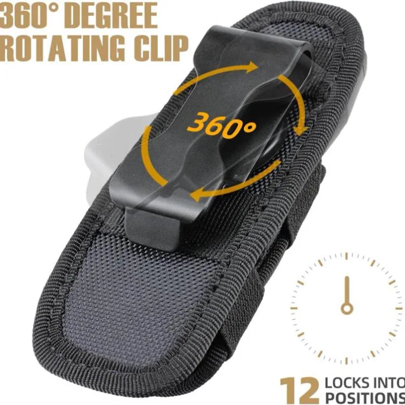 

Outdoor tactical nylon flashlight cover with adjustable rotating waist hanging strong light Oxford flashlight cover