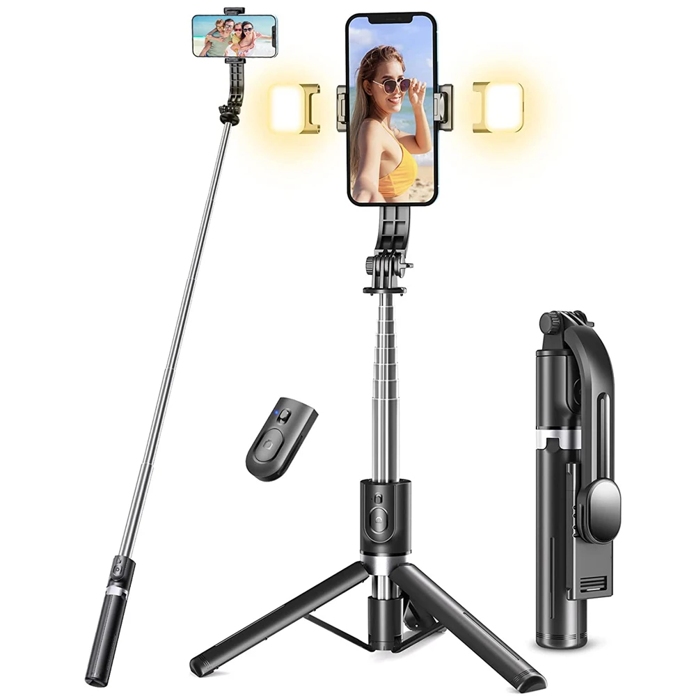 1130mm Extended Selfie Stick bluetooth selfie stick fill light tripod