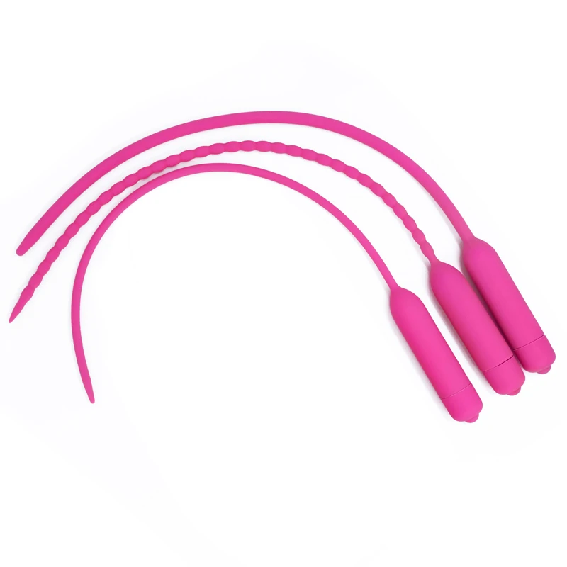Urethral Sounding Vibrators 5.5-7.5mm Silicone Penis Plug Urethal Sound Vibration Masturbators for Men Urethra Insertion Toys penis sex toys