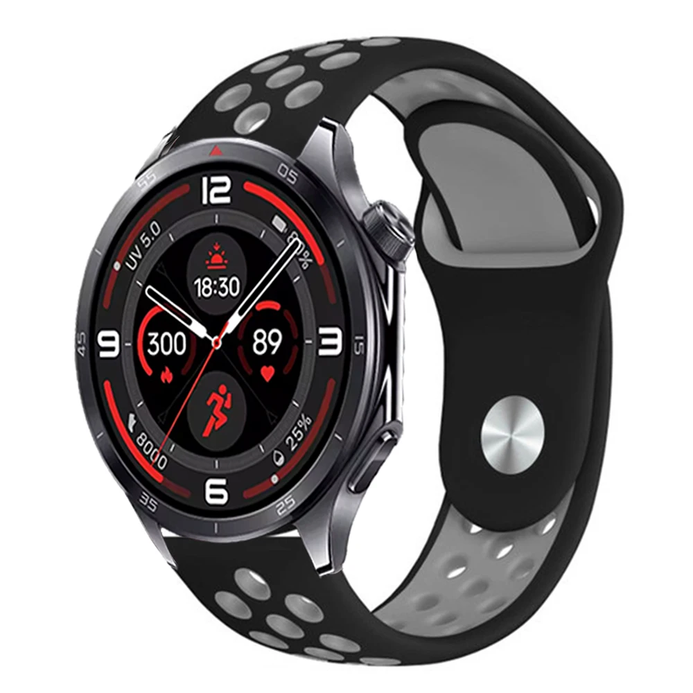 Two-Color Breathable Silicone Strap, 18mm/20mm/22mm