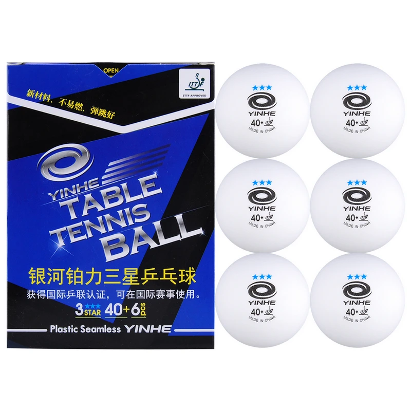 Yinhe Galaxy 3star Seamless Table Tennis Balls Plastic 40+ Ittf