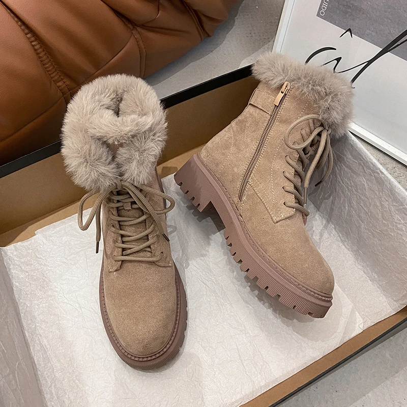 Fashion Women Boots Plush Warm | Winter Female Boots Thick