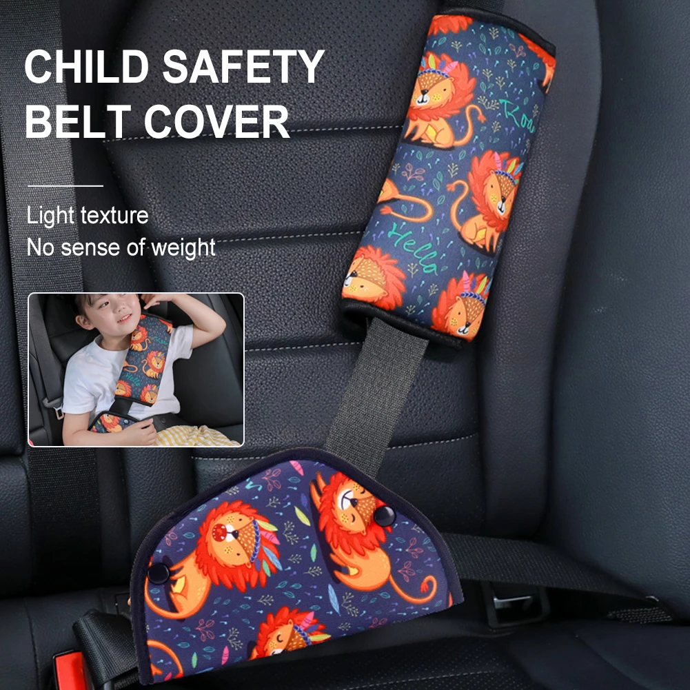 

Kids Car Seat Belt Cover Adjustment Cartoon Triangle Holder Shoulder Neck Protector Safety Belt Positioner Child Cushion Pad