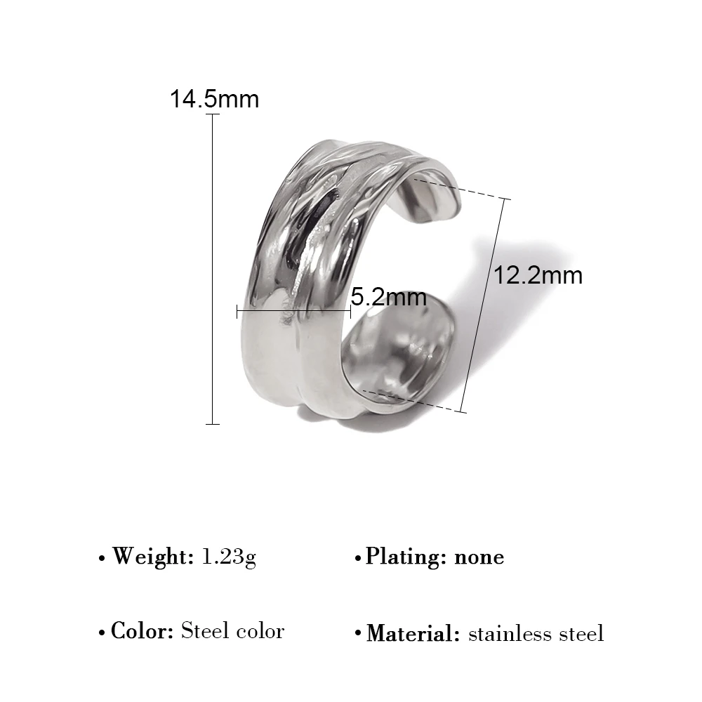 WILD & FREE Stainless Steel Metal Colored Cuff Earrings for Women Irregular Trendy Waterproof Rust Free Jewelry