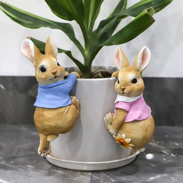 Funny Rabbit Statue Adorable Bunny Sculpture 1