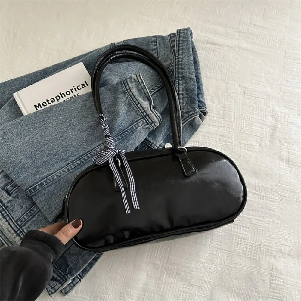 

Вместительная сумка для боулинга из искусственной кожи с лентами в Корейском стиле, сумка-бабочка с бантом, модная сумка для подмышек