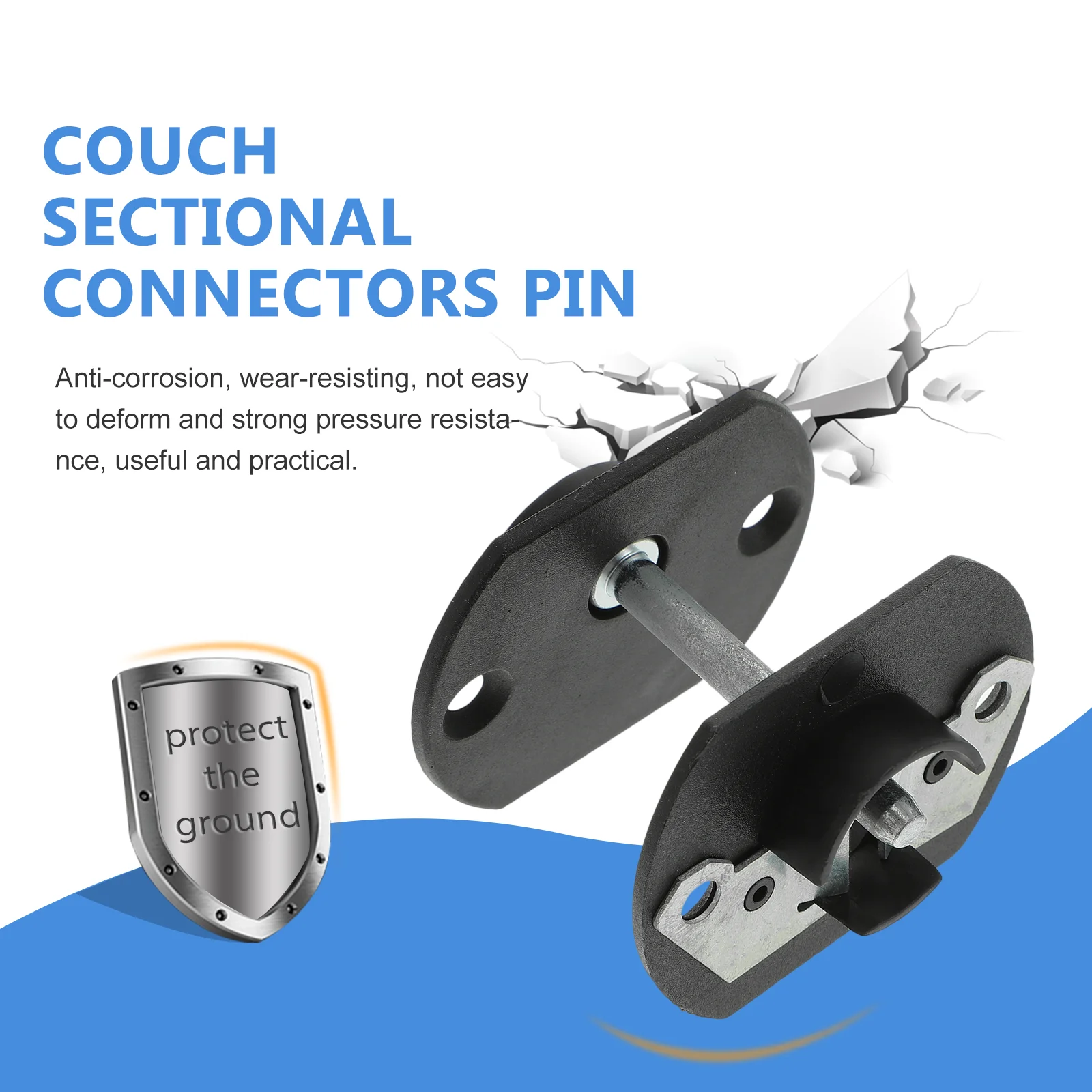 4 Sets Connection Buckle Frame Hooks Connector Pin-style Furniture Iron Sectional Couch Connectors
