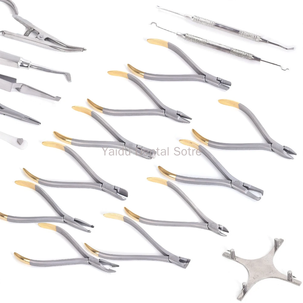 Dental Orthodontics Pliers Set 18pcs Orthodontic Forceps Distal End Cutter Plier Bracket Brace Remover Plier Dentistry Product 3