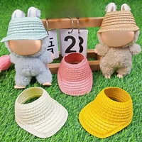 For 17cm Labubu Accessories Baseball Straw Hat Doll Beach Crafts Clothing Children'S Props Sun Hat Decoration 1