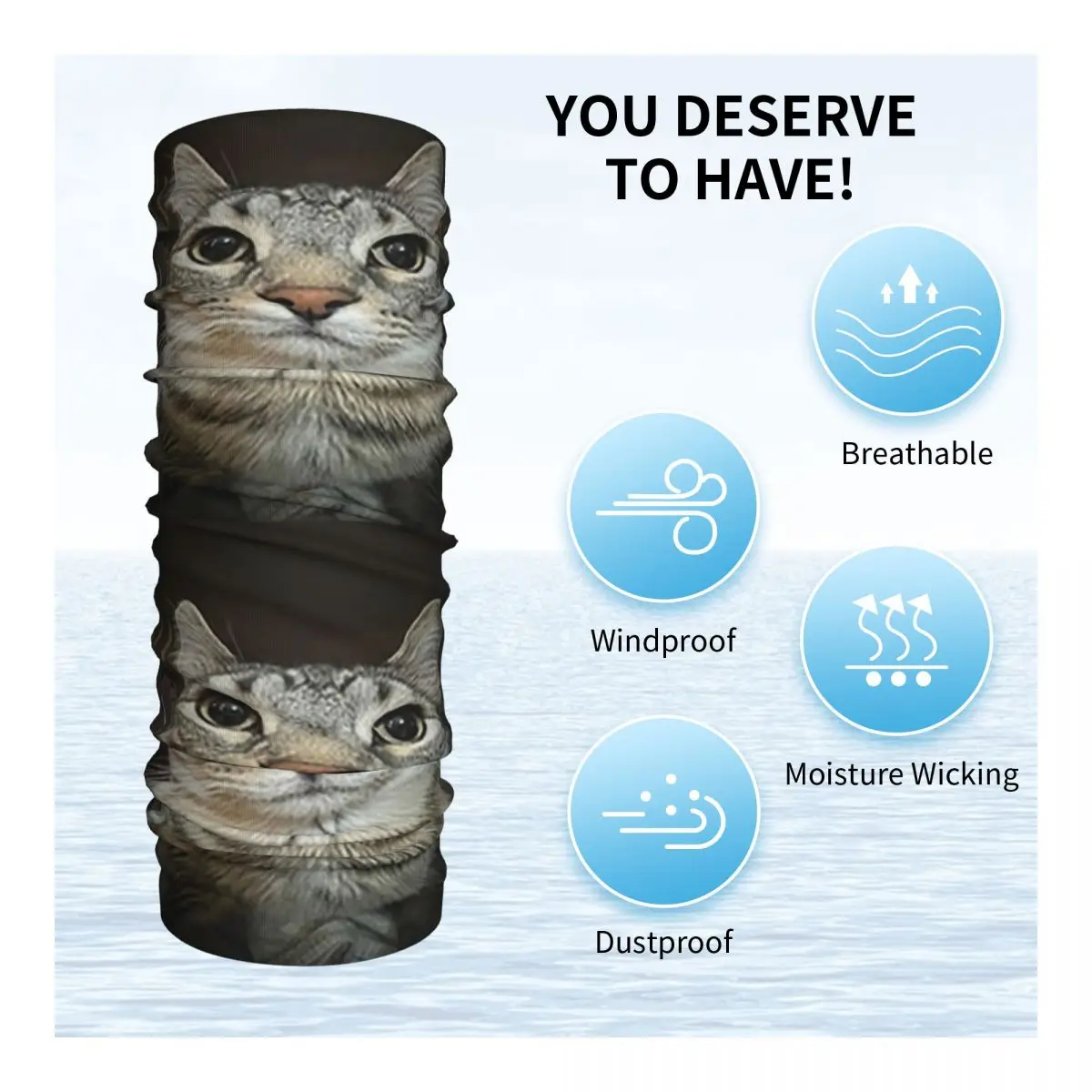 Cat Looking Directly At You Bandana Neck Cover Printed Wrap Scarf Warm FaceMask Outdoor Sports Unisex Adult Breathable