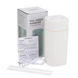 Yaratıcı Çift Nozullu Nemlendirici Masaüstü Ev Yatak Odası Araba Aromaterapi Sessiz Hava Nemlendirme Usb 7 Renk Ortam Işığı