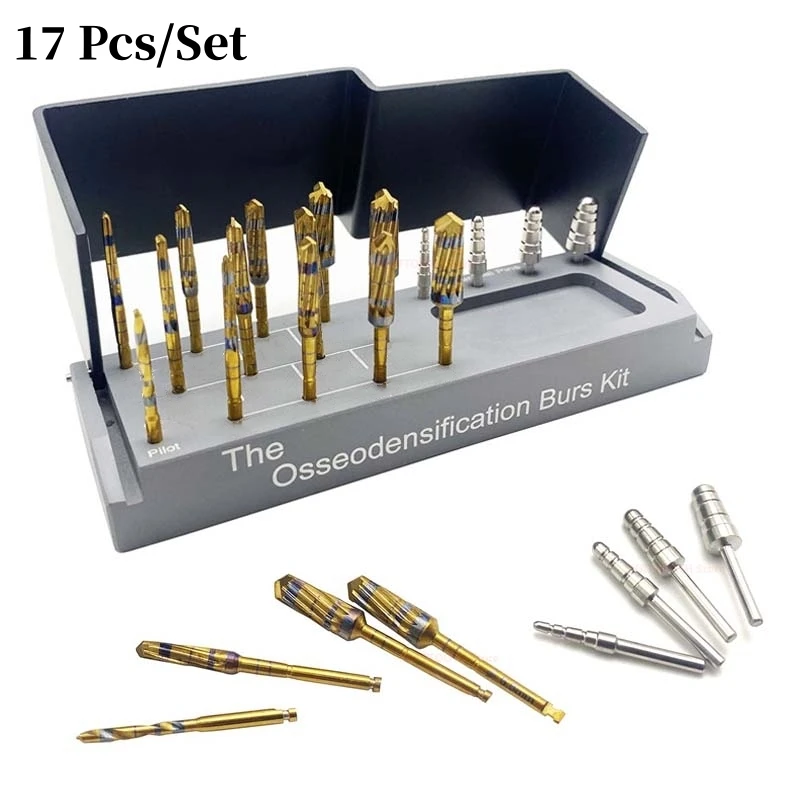 

17Pcs/Set Dental Osseodensification Burs Drills Kit Dental Implant Maxillary Sinus Lift Drills Kit Surgical Dental Implant Tools