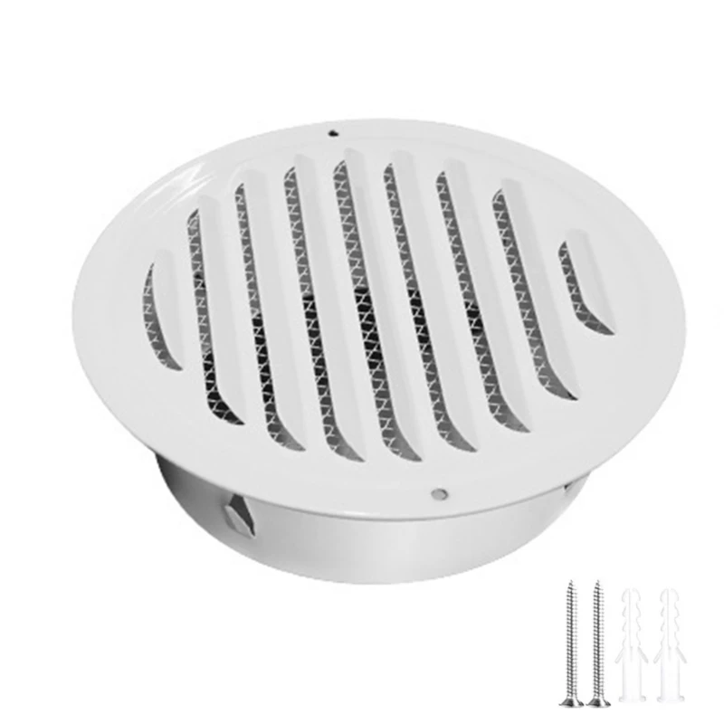 ฝาครอบท่อระบายอากาศทรงกลมช่องระบายอากาศที่ติดผนังช่องระบายอากาศสเตนเลสสตีลพร้อมตาข่ายในตัวง่ายต่อการติดตั้ง M4YD 1