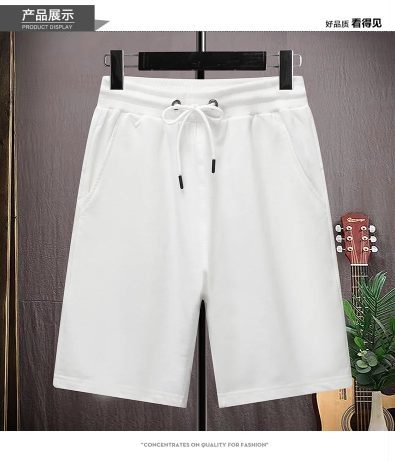 Top Quality 100% Cotton Summer Brand New Korean Street Casual Shorts Fashion Men Drawstring Slim Trousers Sports Men Clothing