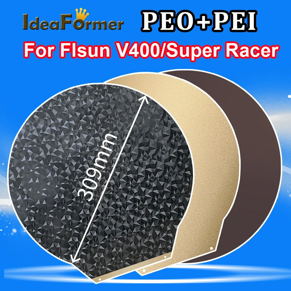 Mola Magnética Redonda Chapa de Aço Flexível Suave Pei Cama Aquecida Construir Placa V400 Super Racer 304 270 mm