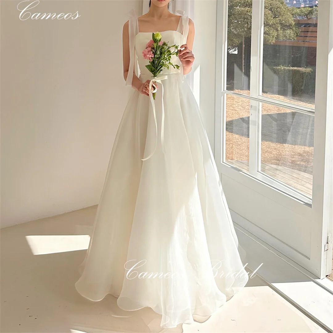

SONDR Korea Regular Straps Wedding Dress Custom Made Formal Bride Dress Ivory 웨딩드레스 Sleeveless Organza Wedding Gown Bridal