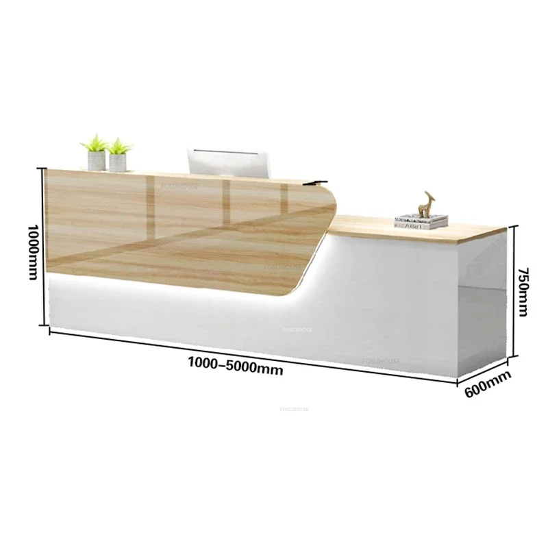 Light Luxury Reception Desks Office Front Desk Reception Counter Modern Commercial Small Office Furniture Hair Shop Bar Counter