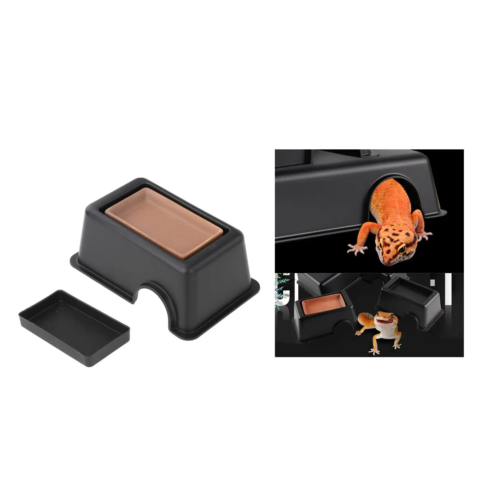 Reptile Hideout Box Gecko Snake Shelter Reptile Cave Reptiles Pet Toy for Lizards, Rodents, Tortoise, Amphibians, Frog