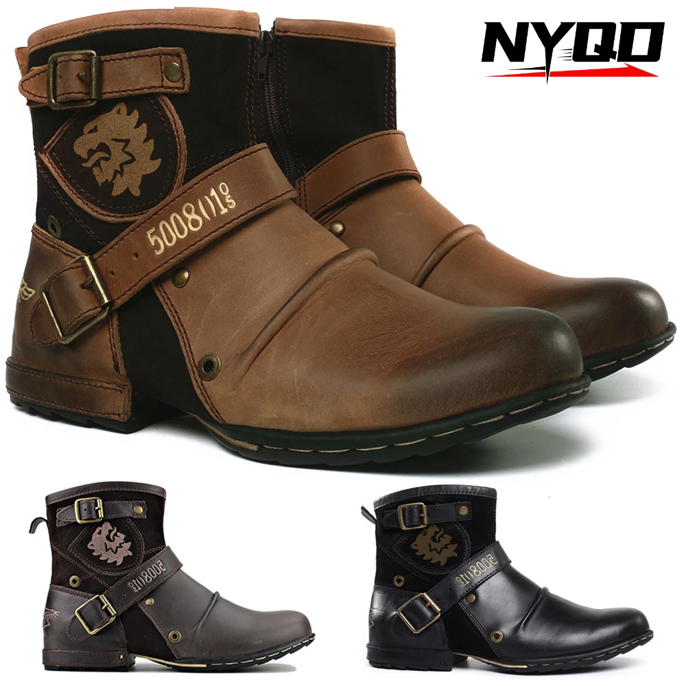 

Джинсовая обувь, меняющая цвет, мужская кожаная обувь, мотоциклетные ботинки, мотоциклетные ботинки, мужские ботинки, мотоциклетные ботинки