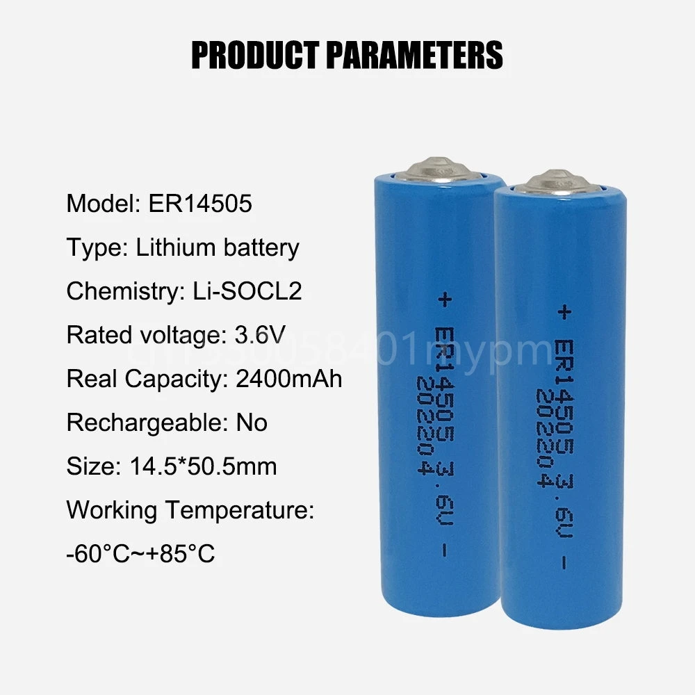 6PCS ER14505 AA Battery 3.6V Lithium Batteries 14505 2600mAh Cell Battery for Gas Meter Window Sensor Home Monitor