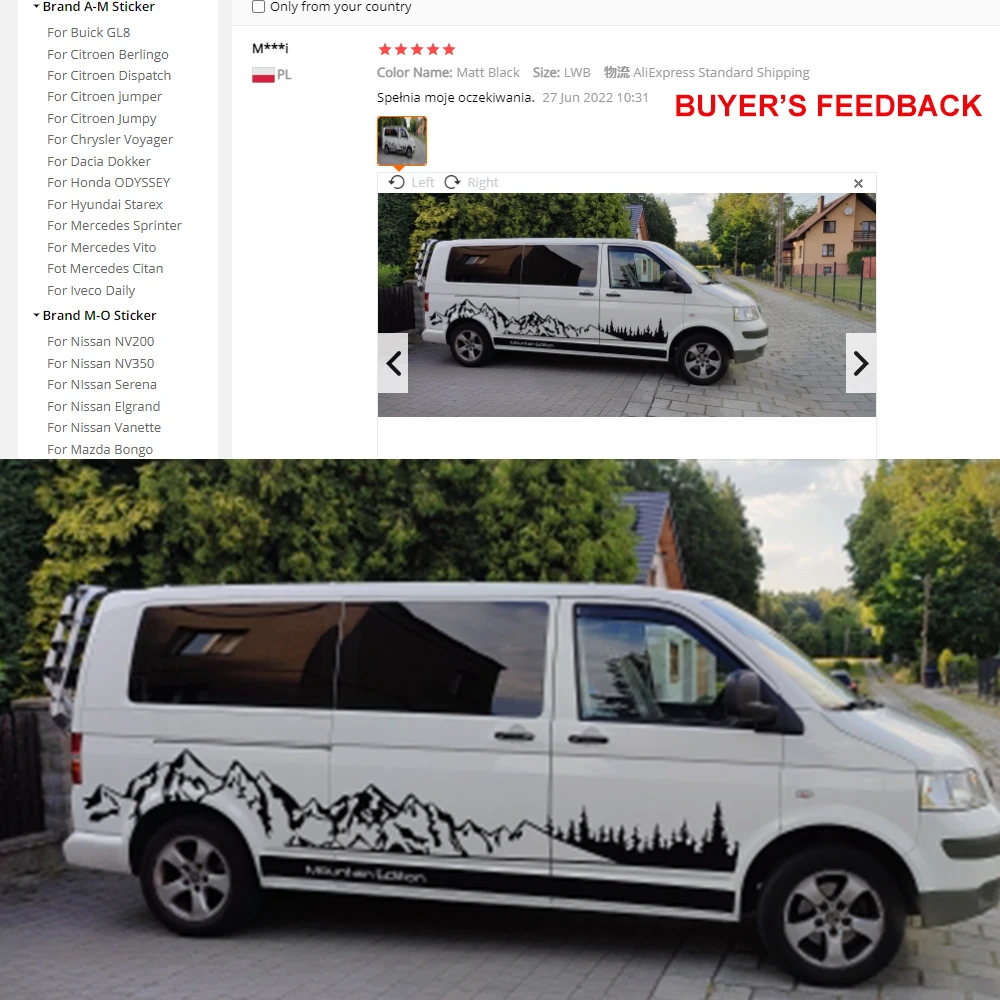 Set of 4 Versatile Car Stickers - Stylish Camper Van and Motorhome DIY Decals