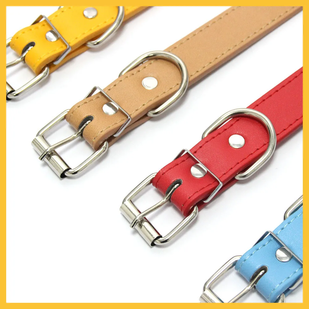 Dog Collar Plain PU Leather DIY Name ID Custom Letters Charms Puppy Cat Neck Strap 12 PCS For Small Medium Dog