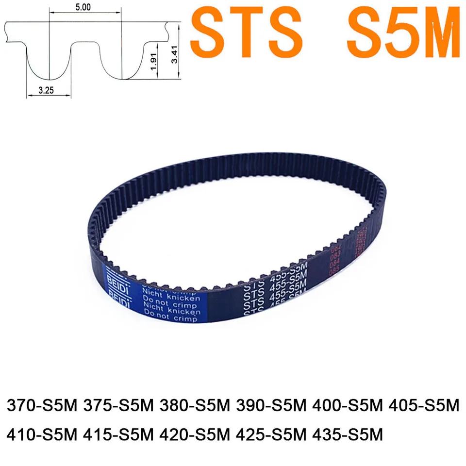 STS S5M Rubber Timing Belt Width 10 15 20 25 30mm Pitch 5mm