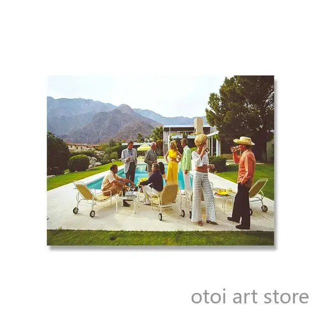 thumbnail image 1 of Obras de arte retro Slim Aarons The High Life Luxury Beach Landscape Canvas Painting Wall Art Poster Prints para decoración del hogar, 1 of 5