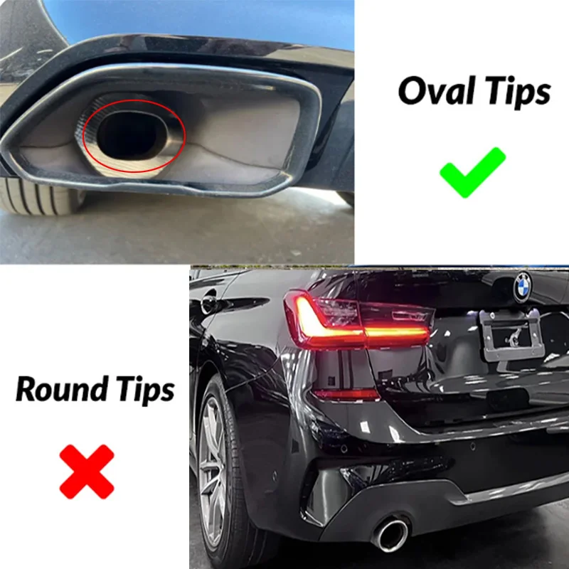 Car Exhaust Pipe Carbon Fiber Four Exhaust Tip For BMW M340i G20 G21-Muffler Tailpipe System