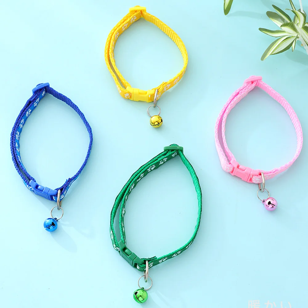 Title 10, Multi-color Adjustable Cat Pet Collar Cute Paw ...