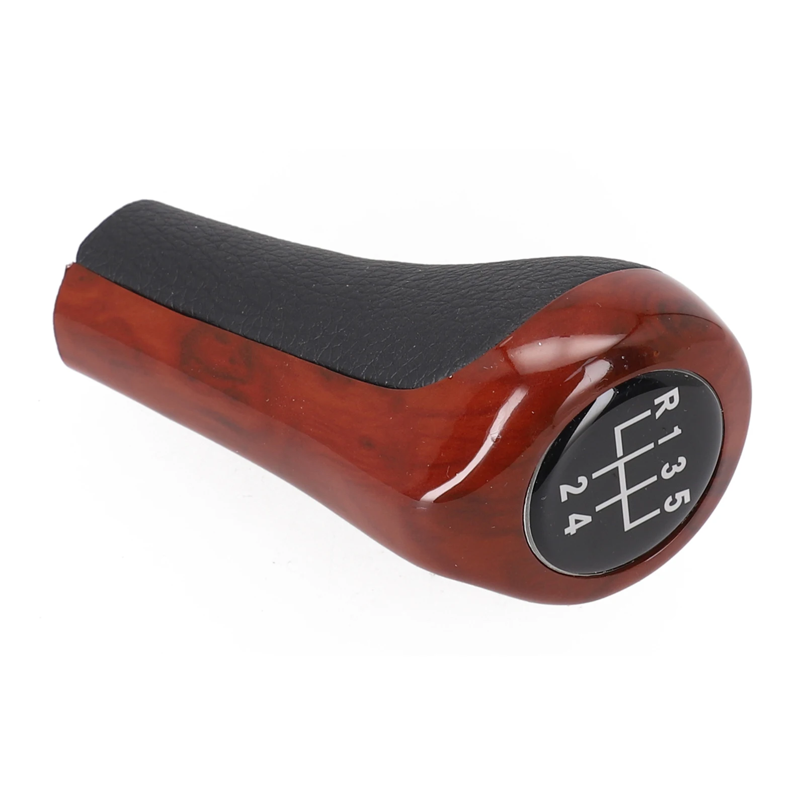 

1pc 5/6 Speed Gear Shift Knob Wood Grain Leather For BMW E30 E36 E46 E39 E34 Z3 E53 1.4cm Dia Hole Durable Easy To Install