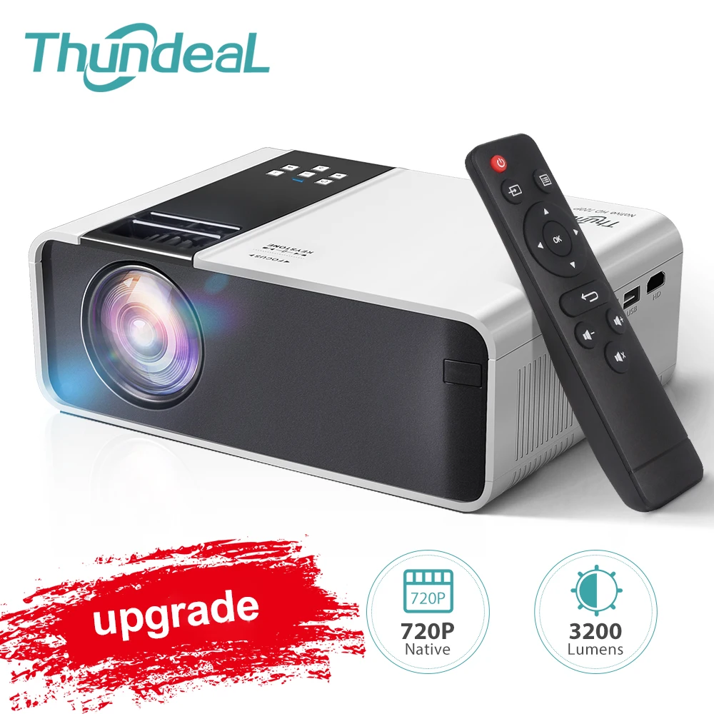 Thundeal Hd Mini Proiettore Td90 Nativo 1280X720P Led Wifi Proiettore Home Theater Cinema 3D Smart Phone Video Movie Proyector