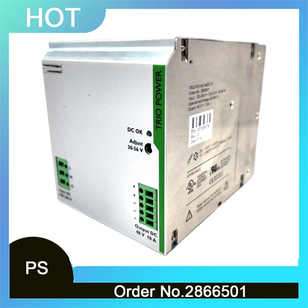 1PCS For Phoenix TRIO POWER Power Supply Output 48VDC/10A 2866501 TRIO-PS/1AC/48DC/10 2 1PCS For Phoenix TRIO POWER Power Supply Output 48VDC 10A 2866501 TRIO PS 1AC 48DC 10