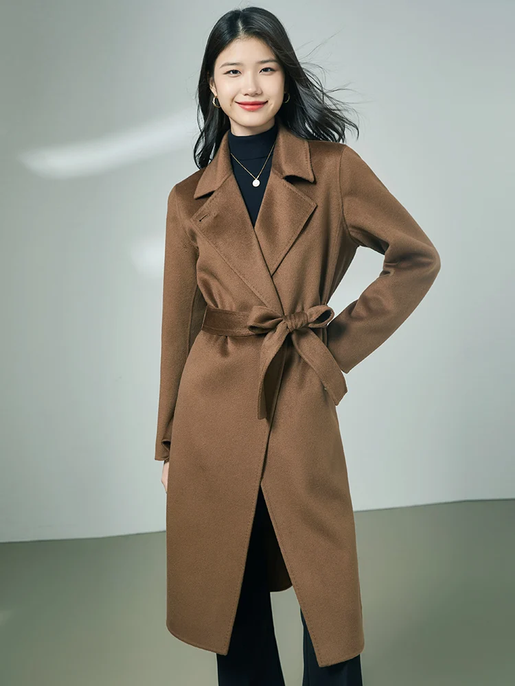 2024 Autumn and Winter New Women's Coat 10% Cashmere Double-Sided Woolen Trendy Coat Casual Business Women's Clothing