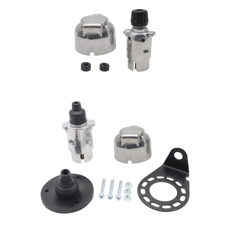 

Trailer Connector Round Hole 7Pin 12V Wire Harness Adapter Plug Connector
