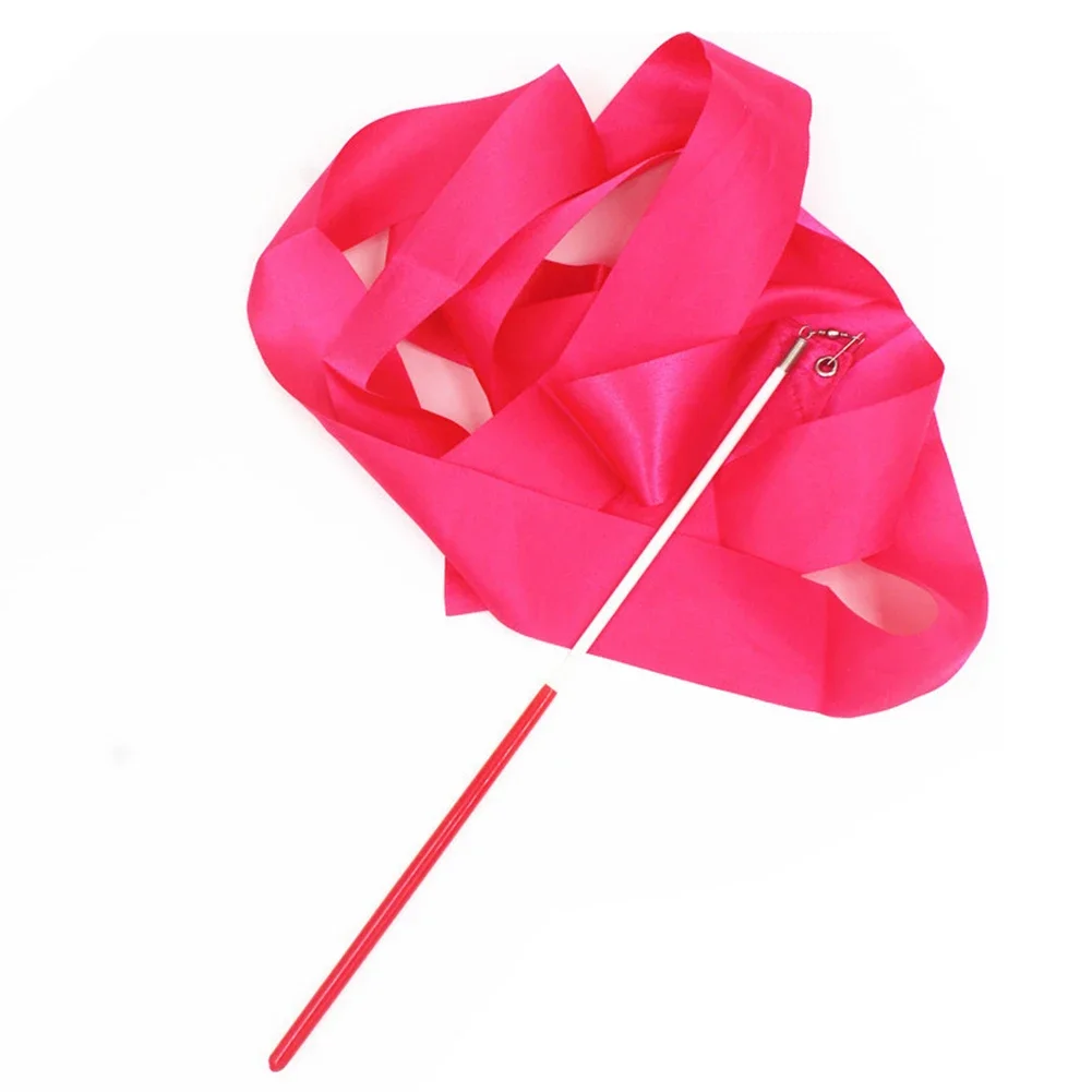 2M/4M Nastri da palestra colorati Nastro da ballo Arte ritmica Ginnastica Balletto Streamer Twirling Rod Stick per PALESTRA Allenamento professionale - immagine 4