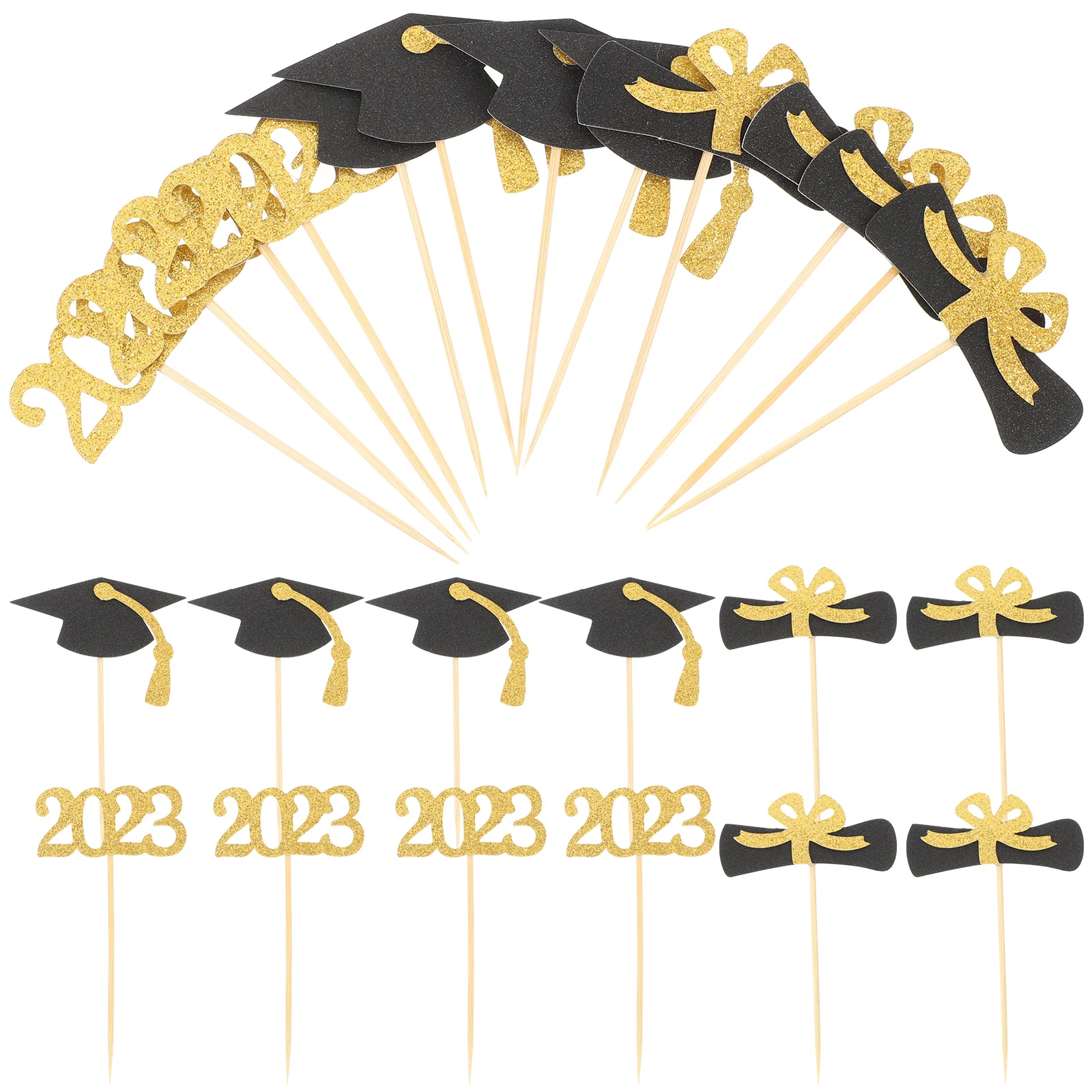 

Graduation Paper Cupcake Toppers Decorative Cupcake Adorn Graduation Cake Picks Cake Decors For Graduation Party