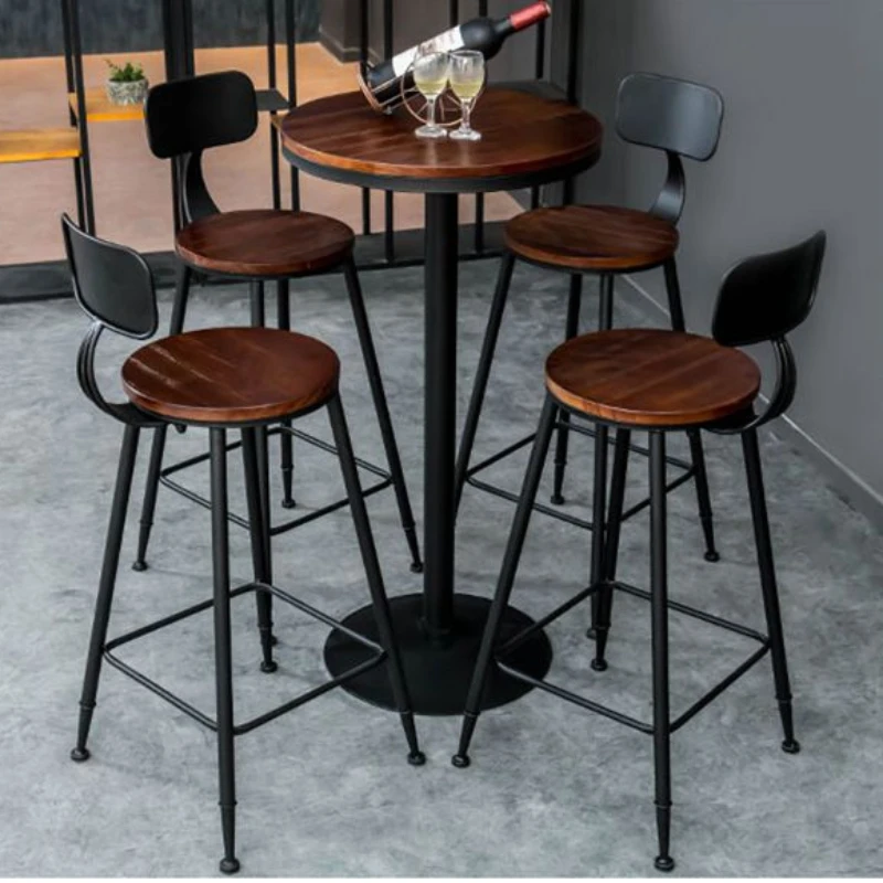 

Kitchen High Bar Table Coffee Round Breakfast Patio Modern Wood Bar Table Living Room Muebles De Cocina Furniture Home LJ50BT