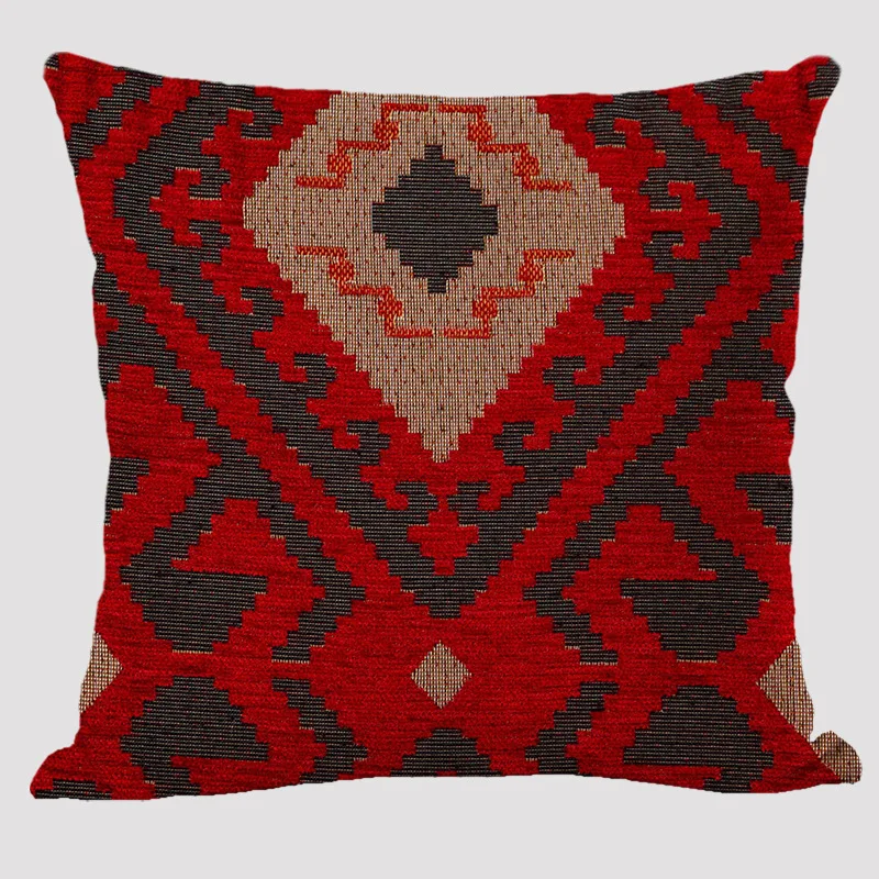 Bohemian Patterns Linen Cushions Case Multicolors Abstract Ethnic Geometry Print Decorative Pillows Case Living Room Sofa Pillow 