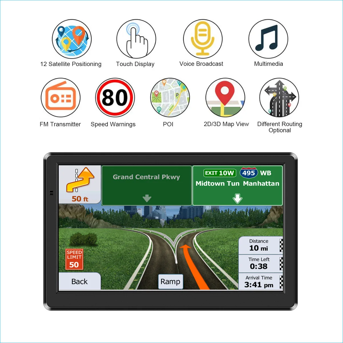 7inch HD Car GPS FM latest Europe South America USA Middle East World Map Sat nav Truck gps navigators navigators