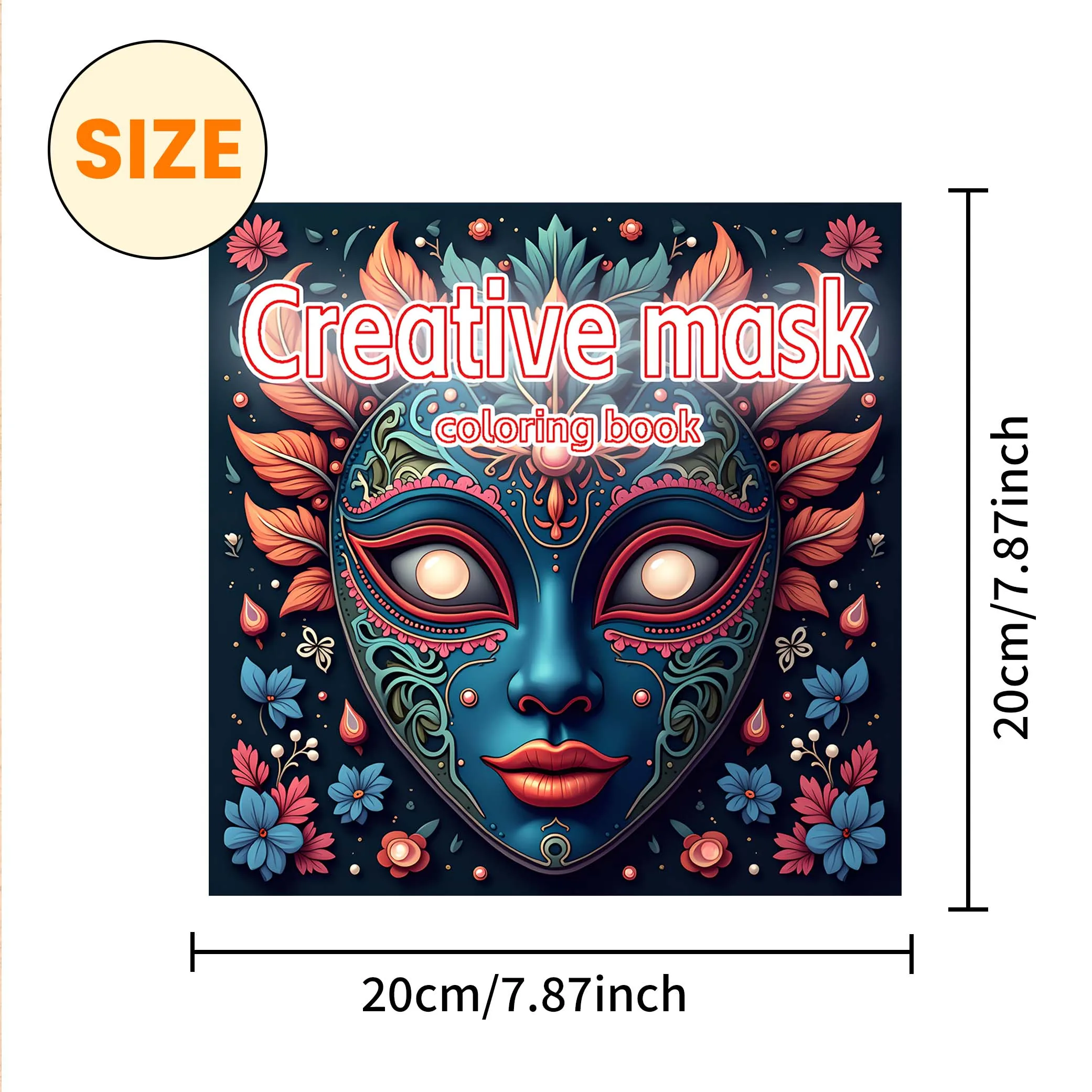 Creative Mask Coloring Book 24Page Adult Picture Book Gift For Birthday Party Relieve Stress Kill Time Graffiti Painting Drawing 5