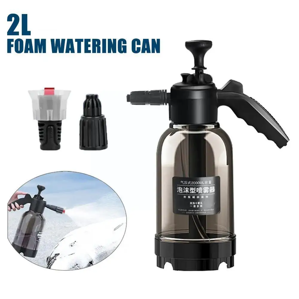 

2L Hand Pump Foam Sprayer Snow Foam Gun Nozzle With Valve Car Cleaning Spray Window Bottle Pressure Wash Tools Relief T7L4