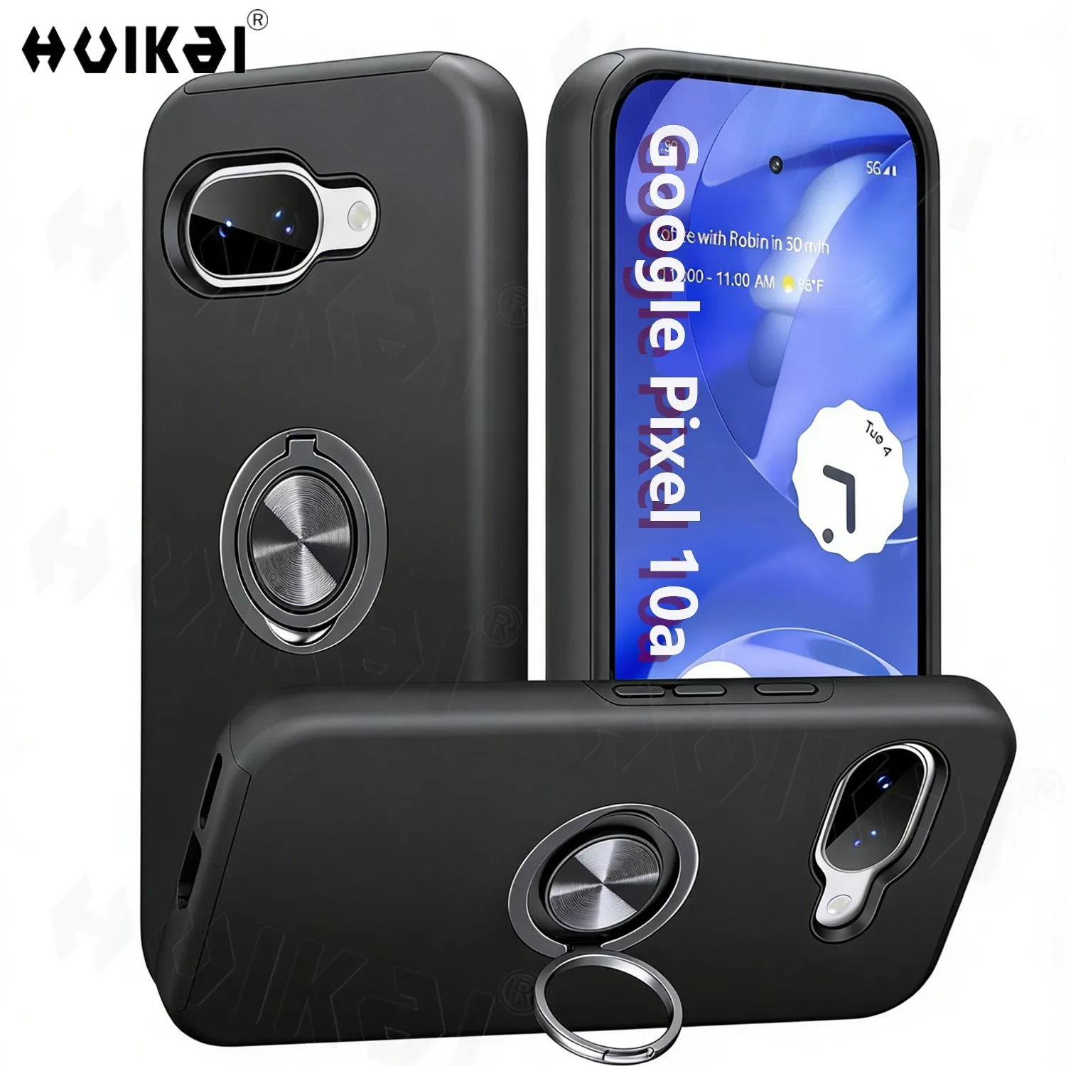 Shockproof Slim Fit Cover with Metal Ring Holder and Kickstand