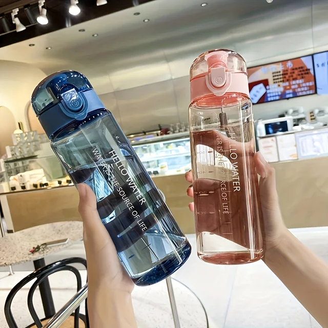 780ml/26oz BPA-Free Plastic Water Bottle, Leak-Proof & Fall-Proof, Transparent Large Capacity, Portable for Outdoor Travel 2