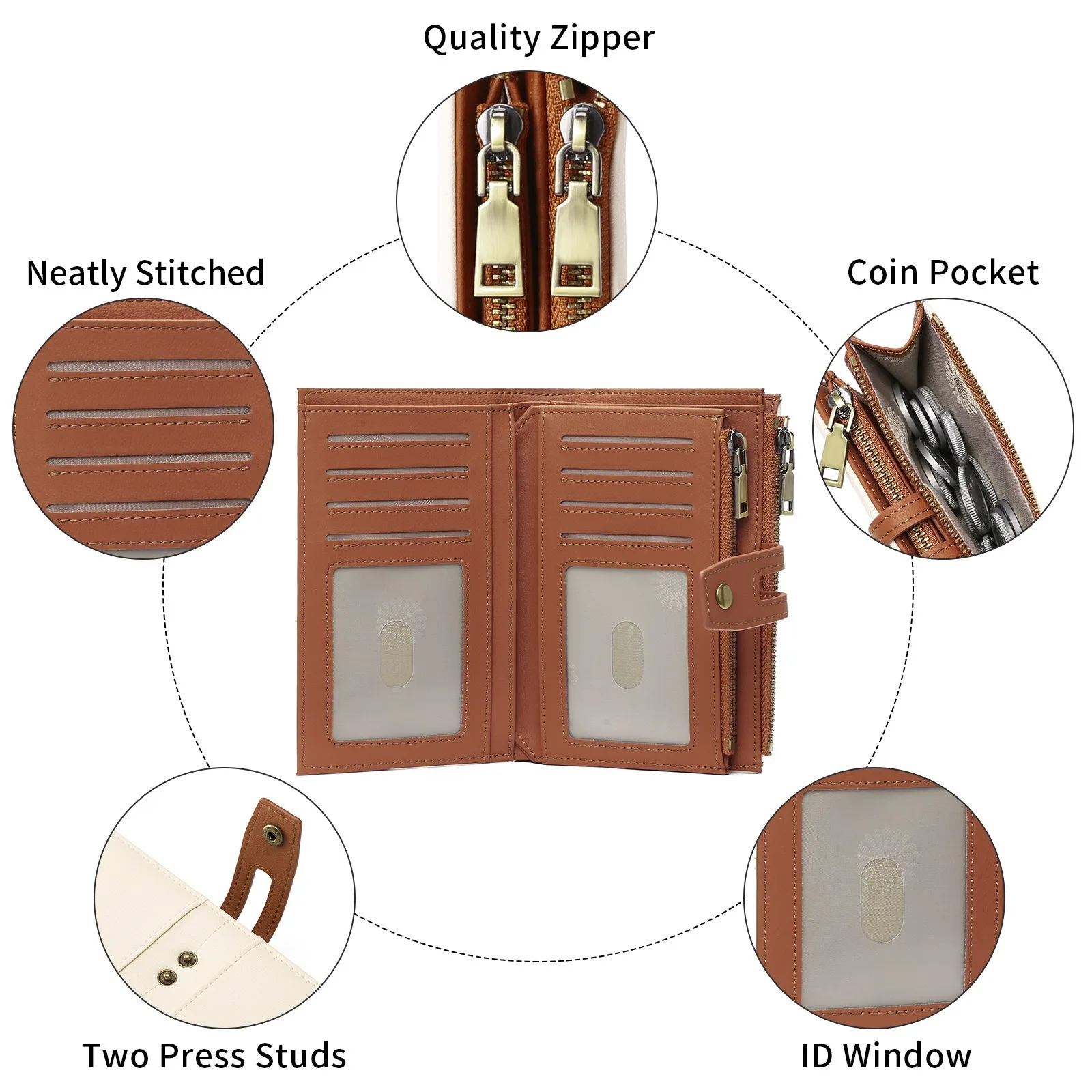 Zency Genuine Leather Long Wallet Cowhide Clutch Multiple Card Slots Holders Bag Coin Purses Unisex Multifunction Classic