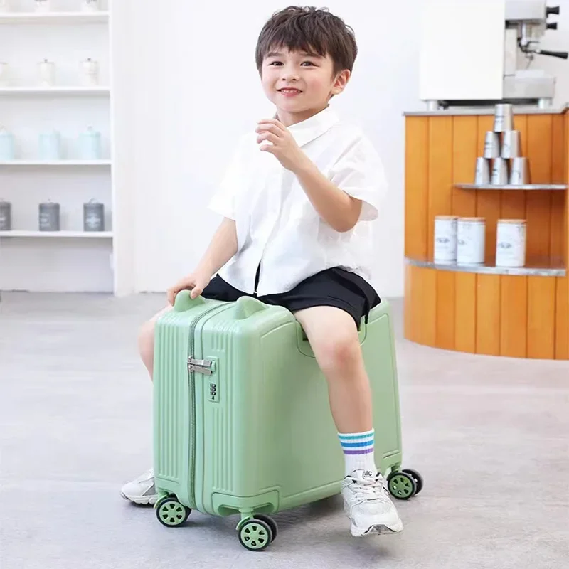 Children's Luggage Girl's 20-Inch Small Lightweight Cute Password Leather Suitcase Riding Trolley Case Universal Wheel children s luggage girl s 20 inch small lightweight cute password leather suitcase riding trolley case universal wheel